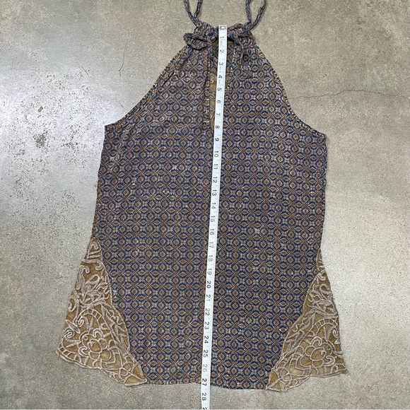Gimmicks x BKE Buckle Boho Lace High Neck Halter Top Geometric Cottagecore - Picture 10 of 11